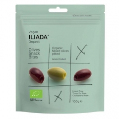 Iliada Greek Pitted Olive Mix. 100gm. ORGANIC AND VEGAN